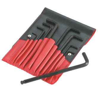 Trousse 11 clés males courtes 6 pans pouce SAM - 62TR11A