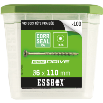 Vis essbox scell-it à bois - ø6 mm x 110 mm - boite de 100 - ex-1371331