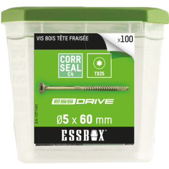 Vis ESSBOX SCELL-IT à bois - Ø5 mm x 60 mm - Boite de 100 - EX-1371141