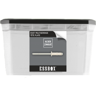 Rivets standards ESSBOX SCELL-IT Alu/Acier - Tête plate - Ø4 mm x 16 mm - Boite de 500 - EX-9445124016
