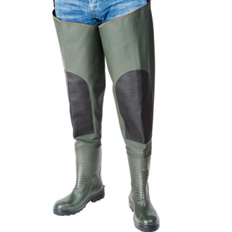 Bottes cuissardes sécurité SINGER PVC lourd S5 SRC - Hauteur 90 cm - Embout acier - Taille 44 - COME