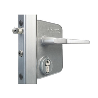 Serrure portail battant beq. + cyl. alu/inox profil 40 à 60 LOCINOX