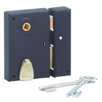Serrure verticale noir époxy 70x110 mm THIRARD à pêne dormant 1/2 tour - Droite - 000131 