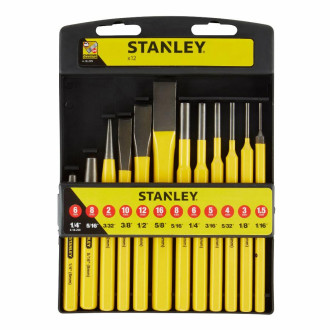 Outils de frappe (chasse-goupilles+burin a froid) jeu de 12 pièces - 4-18-299