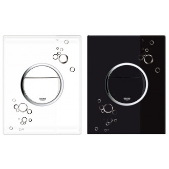 Plaque de commande WC Nova Cosmopolitan - Finition : NOIR BRILLANT / CHROME Plaque de commande WC Nova Cosmopolitan - Finition : NOIR BRILLANT / CHROME