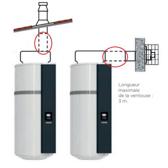 Rallonge ventouse Horizontale Aeromax 80/125 THERMOR - 354642