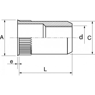 Boite de 50 écrous crantés ACTON à sertir - Ø8 mm - Tête affleurante Inox A2 - 626338