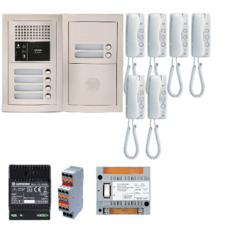 Pack audio gtba6e avec 6 boutons et 6 postes gt1d préprogrammés, platine, de rue encastrée – aiphone