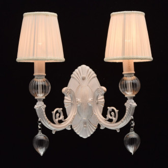 Applique murale blanche elegance 2 ampoules 26 cm