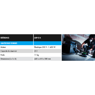 Aspirateur à eau et poussière asp-e14 diam industries - 230v - 1400w