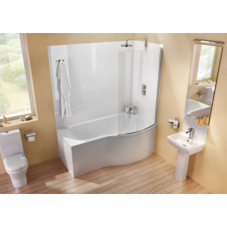 Cleargreen baignoire-douche asymétrique ecoround r20 150x80x74 cm lucite®