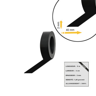Bande caoutchouc epdm 40x2mm longueur 5m