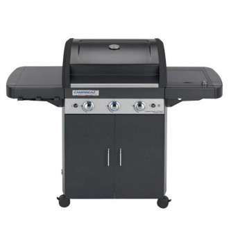 Barbecue a gaz grill et plancha campingaz ls dark 3 classic bruleurs inox allumage piezo fonte émaillée housse offerte