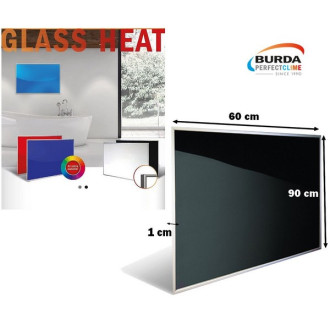 Chauffage mural glass heat,500w,verre noir / chauffage électrique burda Chauffage mural glass heat,500w,verre noir / chauffage électrique burda