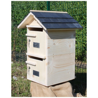 Boîte aux lettres en bois créastuce bois double toit prestige