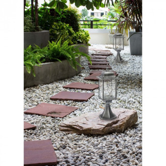 Borne d'extérieur noire street 1 ampoule 48 cm