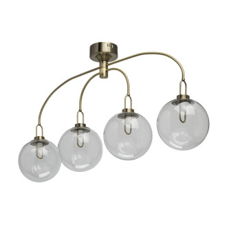 Suspension laiton loft 4 ampoules 55 cm