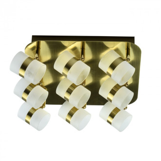 Plafonnier doré techno 9 ampoules 13.5 cm