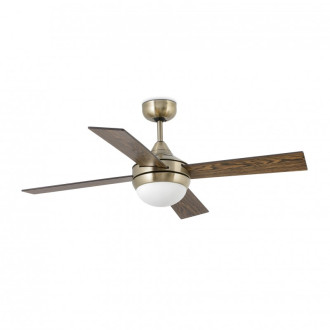 Ventilateur de plafond avec lumière or vieilli mini icaria 2 ampoules