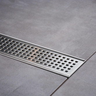 Caniveau de douche italienne inox – 80 cm modèle carré