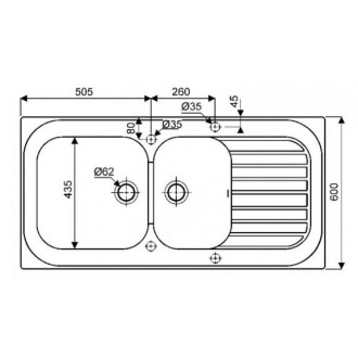 Evier à poser romans réversible 2 cuves + 1 égouttoir 120x60 blanc