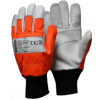 Gants cuir singer protection contre les scies à chaines - taille au choix