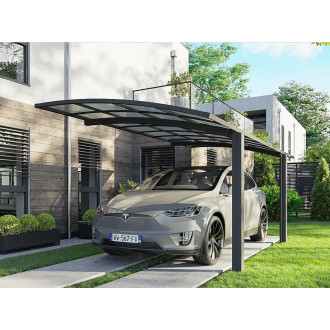 Carport Aluminium Autoportant BOLTON - Profondeur x largeur x hauteur : 500 x 300 x 240 - Toiture en Polycarbonate Traite Anti-UV