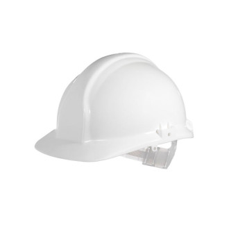 Casque de chantier SPHERE, blanc, visière standard, slip SWISS ONE 7SPHE1W1