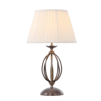 Lampe artisan, laiton antique, avec abat-jour