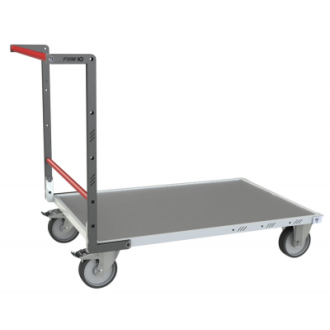 Chariot monté FLAT-PACK™ dossier fixe 1200 x 800 mm plateau tôle roues TPE 400 kg - 806723340