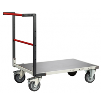 Chariot monté FLATPACK™ dossier fixe 1000 x 600 mm plateau tôle roues TPE 400 kg - 806722340