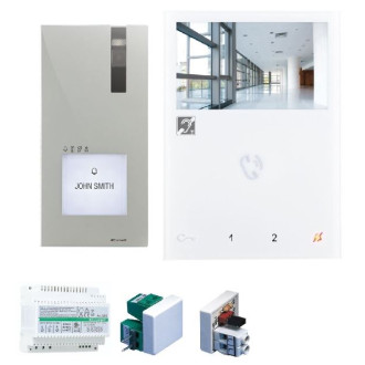 Kit vidéophone quadra 2 fils avec platine de rue et moniteur intérieur mini mains libres - Comelit