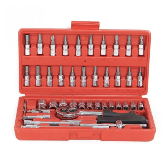 Coffret vissage cliquet à douille embout chrome vanadium 46 pc 1/4'' qualité pro outils atelier bricolage helloshop26 3417048 Coffret vissage cliquet à douille embout chrome vanadium 46 pc 1/4'' qualité pro outils atelier bricolage helloshop26 3417048
