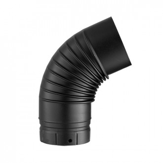 Coude plissé 45° émaillé noir mat Poujoulat