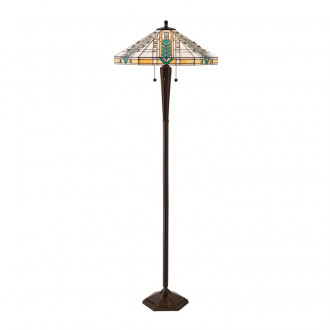 Lampadaire lloyd, verre et laiton