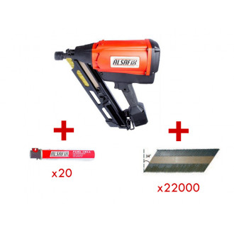 cloueur à bois D90G1 + cartouches de gaz + pointes en 34