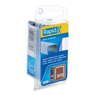 Agrafes en fil plat galvanisés n° 970/10 mm - 896 pièces - Blister - RAPID-ISABERG - 40109551