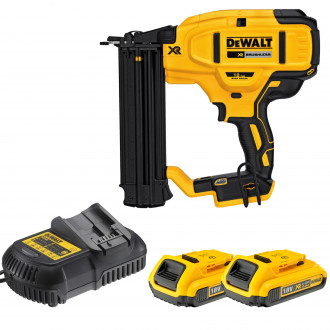 Cloueur de finition dewalt 18v 2.0ah + 2 batteries, chargeur, coffret - dcn680d2