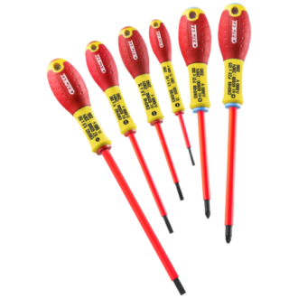 Jeu de 6 tournevis isolés Slot/Pozidriv EXPERT by Facom - E160911