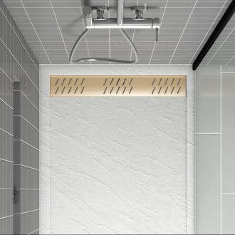 Grille linéaire en aluminium pour receveur - 79.5x11x0.2cm - Couleur de finition au choix