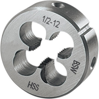 Filière BSW, Filetage : BSW 3/16 pouces, Filets par 24 pouces, Ø extérieur x hauteur 20 x 7 mm