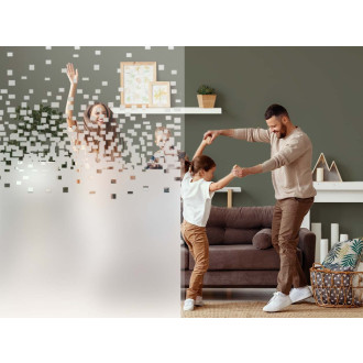 Film Décoratif Dépoli à Motifs Pixels Dégressifs – Modernité & Intimité - largeur & longueur au choix