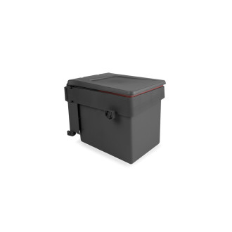Bac de tri sélectif pour montage sur porte de meuble Recycle, 1 bac extractible de 15 litres, Plastique gris anthracite