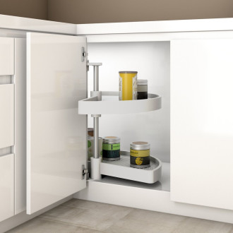 Jeu de plateaux rotatifs Shelvo 1/2 lune, dimensions et couleurs aux choix