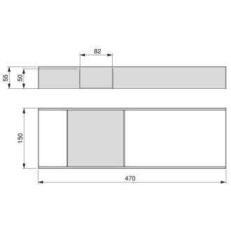 Orderbox Rangement de tiroir, 150x470mm, Acier et Bois, Gris antracite