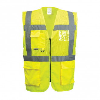 Gilet haute visibilité portwest grillage executive ventilé madrid - Coloris et taille au choix 