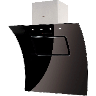 Nodor hotte décorative inclinée evo black 90cm noire