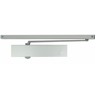 Ferme-porte hl305 bras à glissière cavers iseo - force 2/6 - norme ce - frein à l'ouverture - blanc - 388305bl