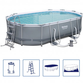 Bestway ensemble de piscine ovale power steel 488x305x107 cm 56448