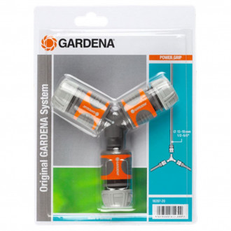 Gardena deux voies ensembe de raccords tuyau orange et gris 18287-20